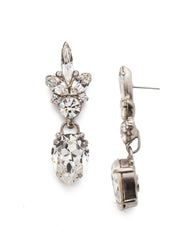 Crystal Cluster and Pear Drop Dangle Earrings - ECZ30ASCRY