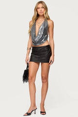 Danielle Faux Leather Mini Skort