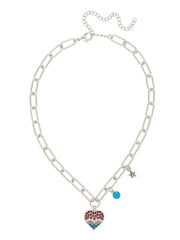 Pave Heart Charm Pendant Necklace - NGB7PDUSA