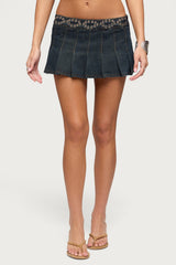 Roria Grommet Pleated Mini Skort