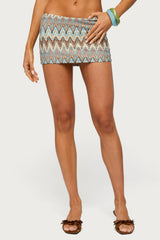 Saha Zigzag Crochet Mini Skort