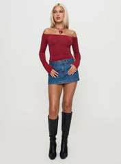 Nicolina Low Rise Denim Mini Skirt Light Wash Tall