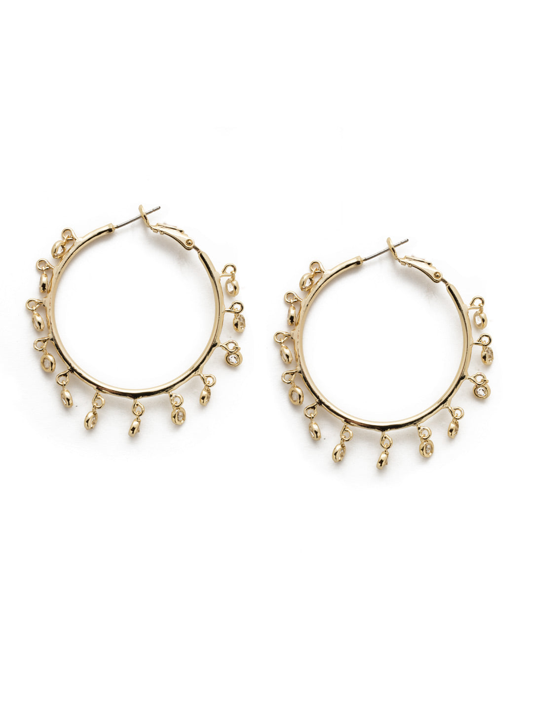 Charming Departure Crystal Hoop Earrings - 4EEK26BGCRY