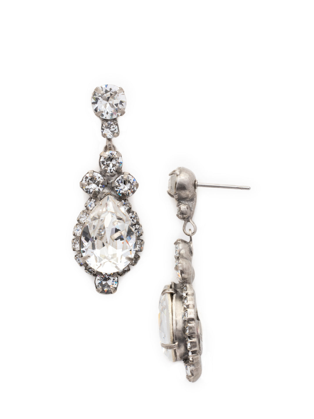 Central Teardrop Dangle Earrings - EDA55ASCRY