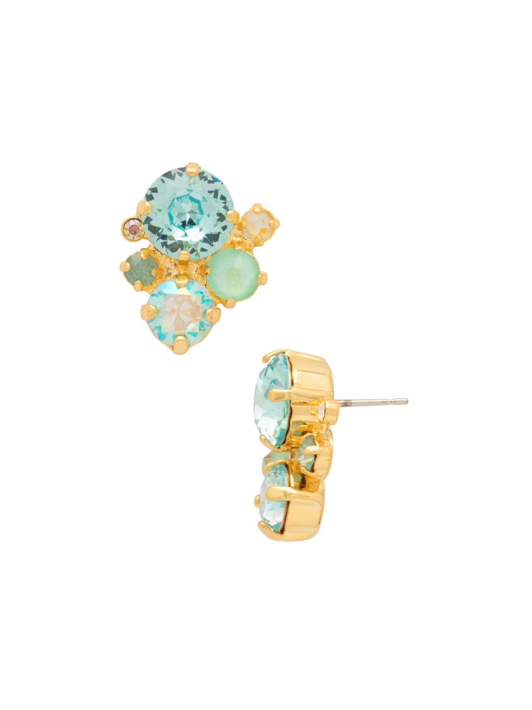 Crystal Assorted Rounds Stud Earrings - EDB11BGCSD