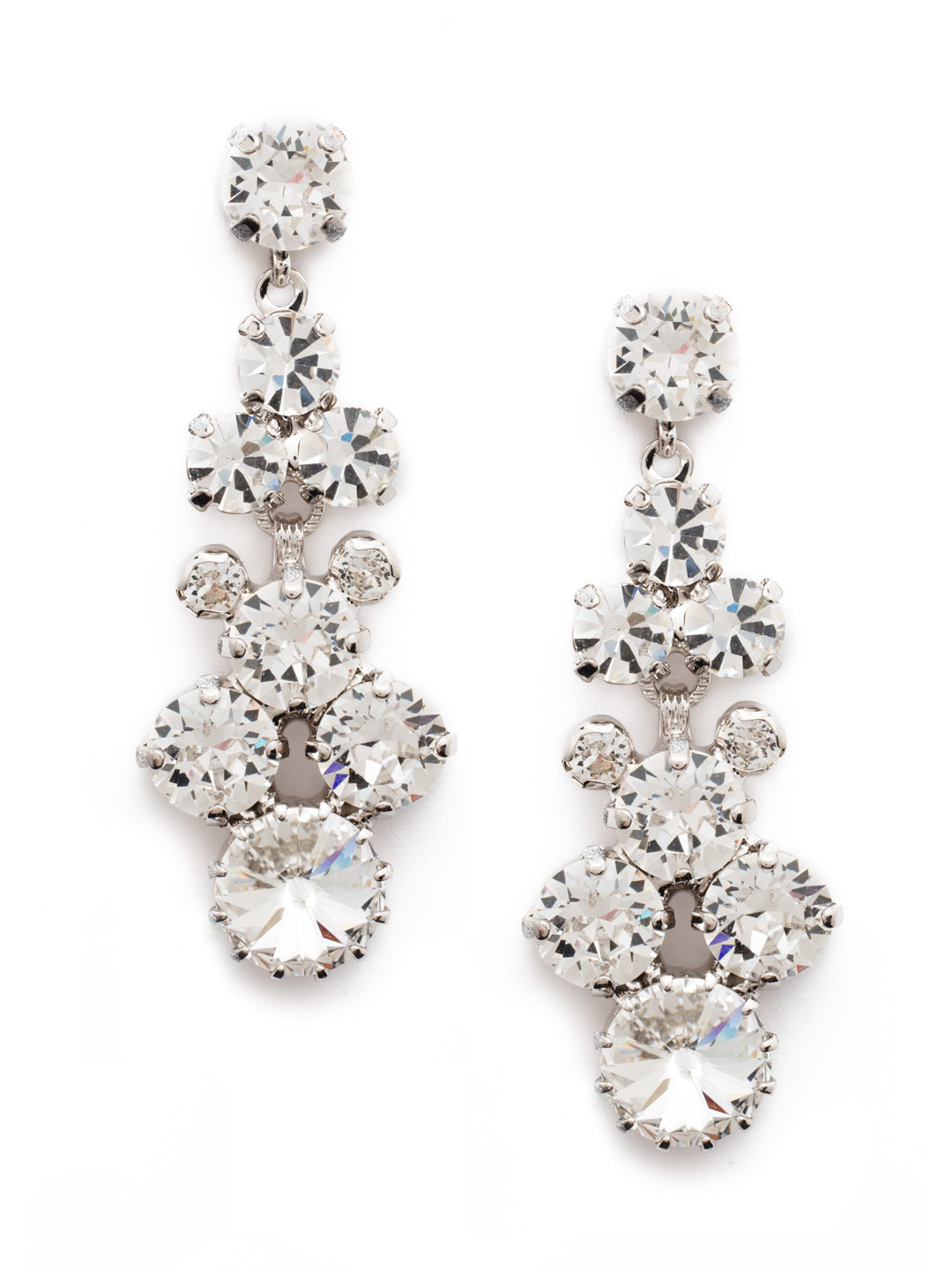 Well-Rounded Crystal Drop Dangle Earrings - EDH27RHCRY