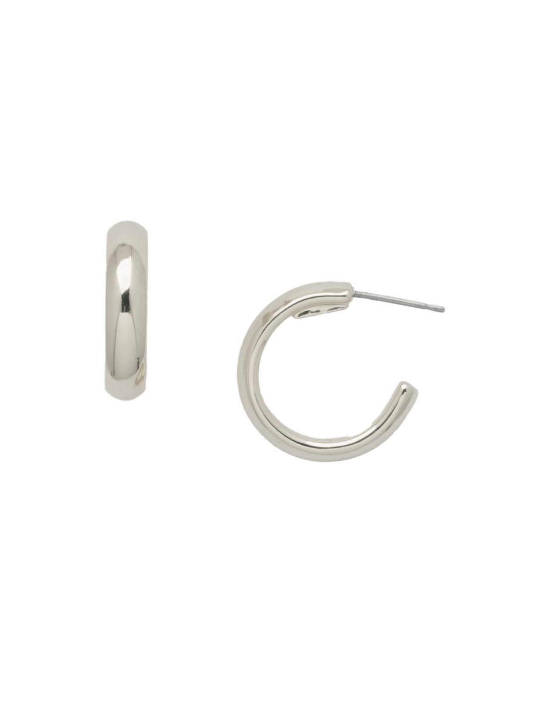 Domed Hoop Earrings - EFM21PDMTL