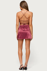 Lacey Backless Polka Dot Mini Dress