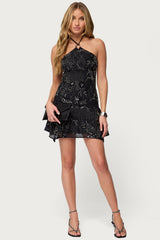 Adria Bead & Sequin Mini Dress
