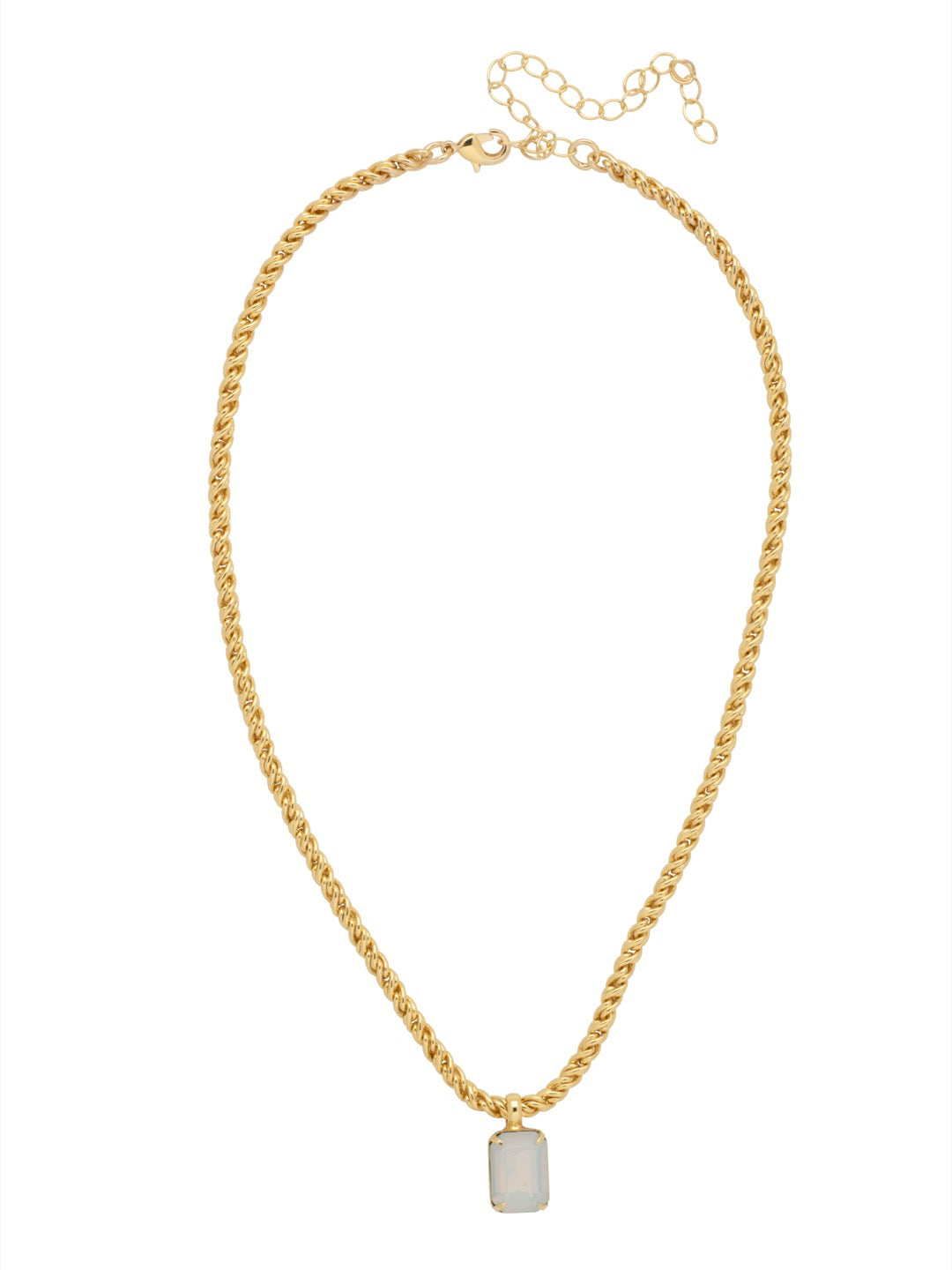 Emerald Rope Chain Pendant Necklace - NCT110BGWO