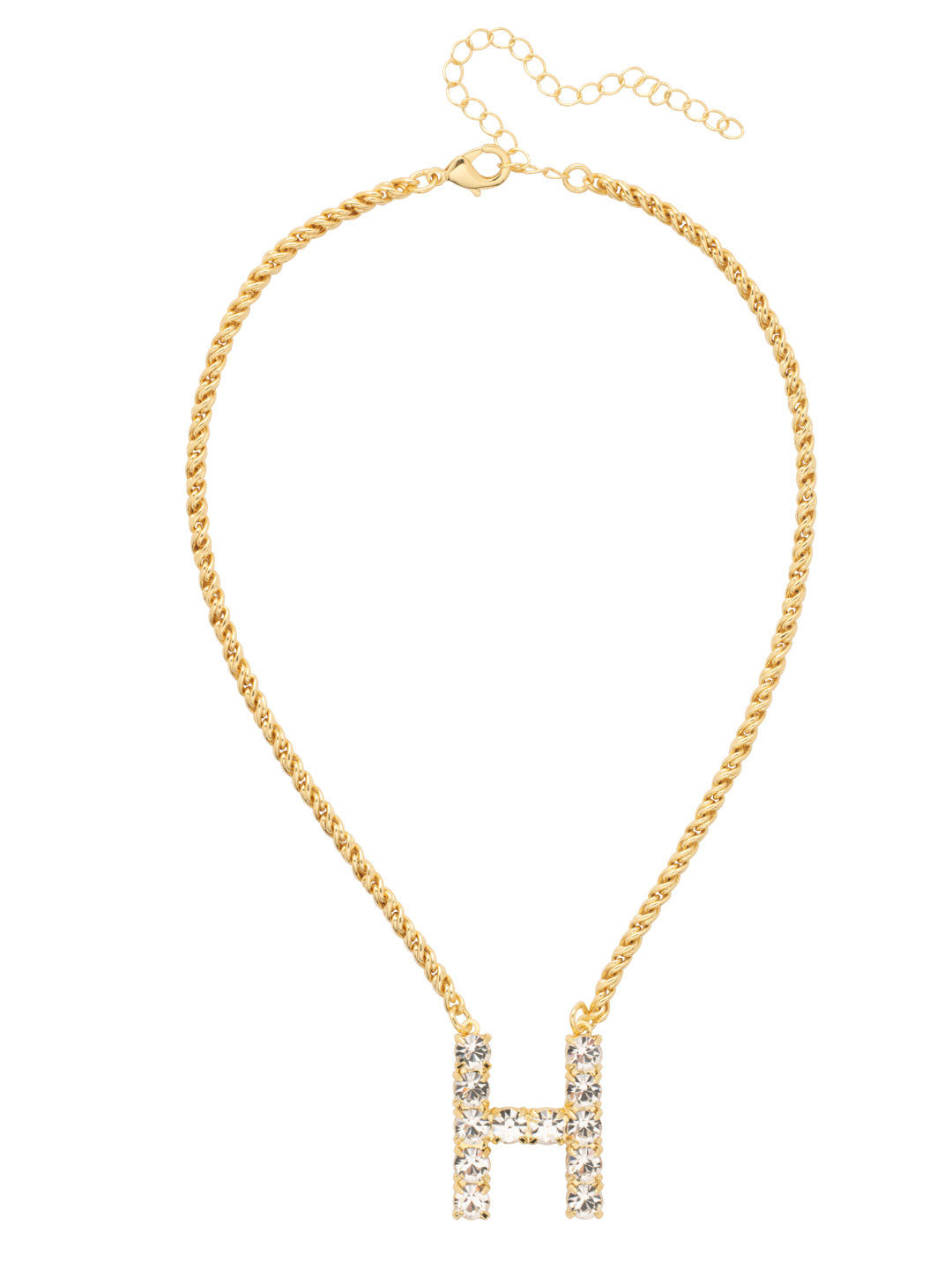 H Initial Rope Pendant Necklace - NFK27BGCRY