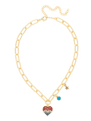Pave Heart Charm Pendant Necklace - NGB7BGUSA